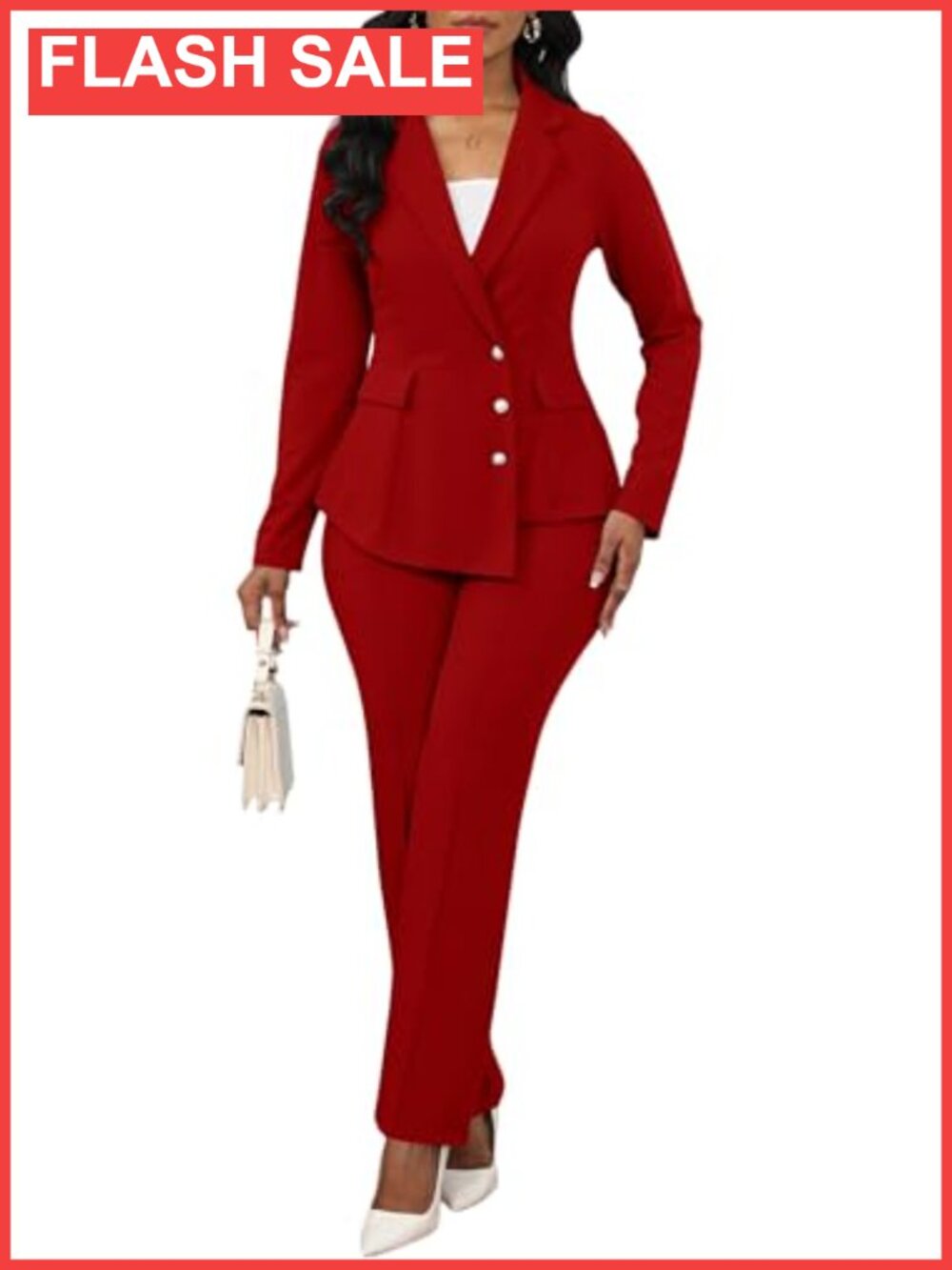 Womens Pant Suit Dressy Long Sleeve Blazer 2 Piece Set
